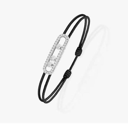 [Mystic JURI]Messika Care(s) pink cord pavé bracelet