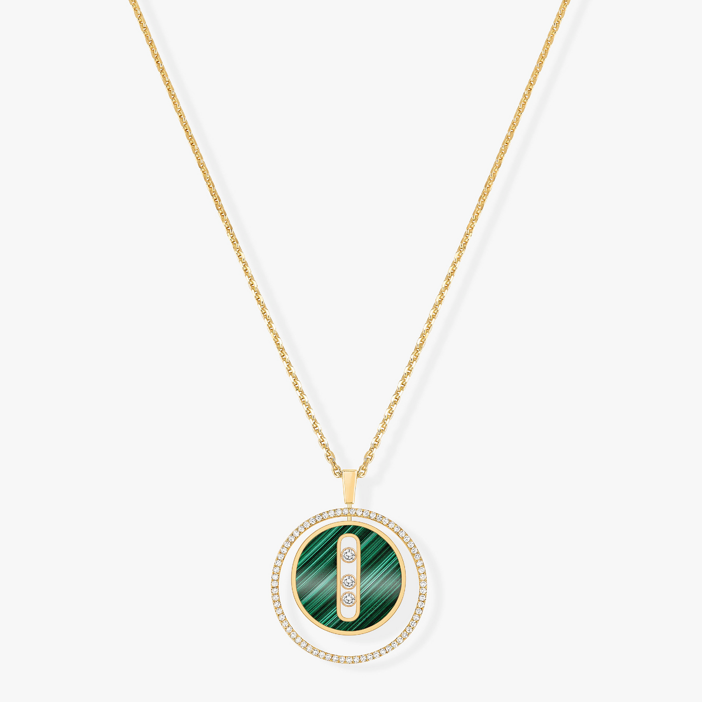 [Mystic JURI]Mystic MOVE 3 DIAMOND MALACHITE GOLD DIAMOND NECKLACE