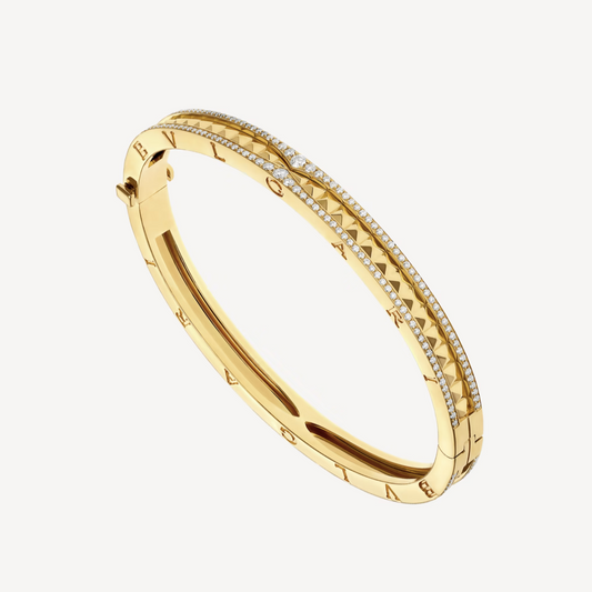 [Mystic]ZERO 1 SPIRAL AND PAVED DIAMOND GOLD BRACELET