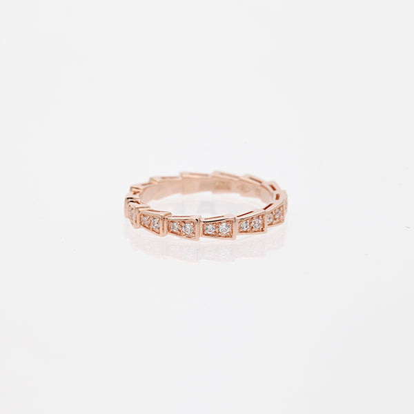 [Mystic]SERPENTI RING PINK GOLD DIAMOND PAVED 3MM