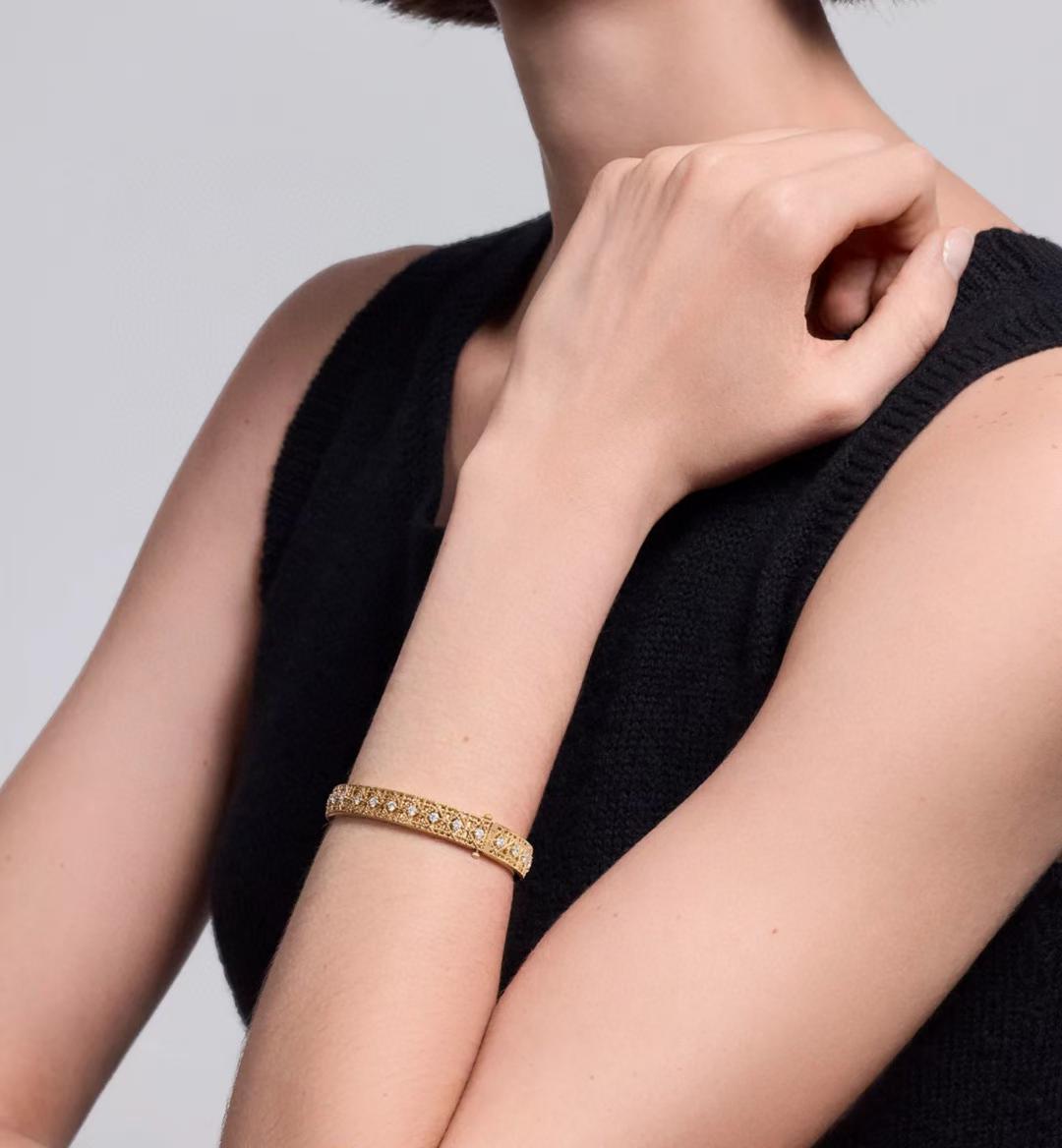 [Mystic]2026 WOVEN-PATTERN BRACELET SET WITH FULL DIAMOND INLAY THREE-COLORS