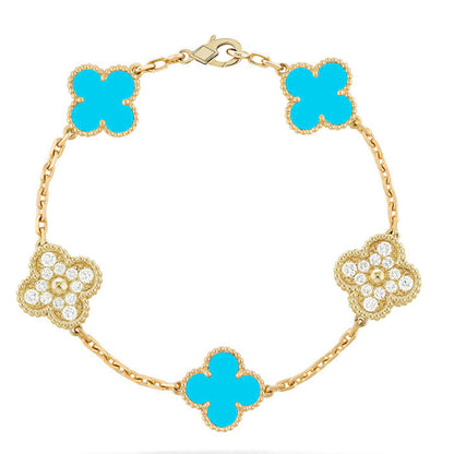 [Mystic-new] CLOVER 5 MOTIF TURQUOISE BRACELET COLLECTION
