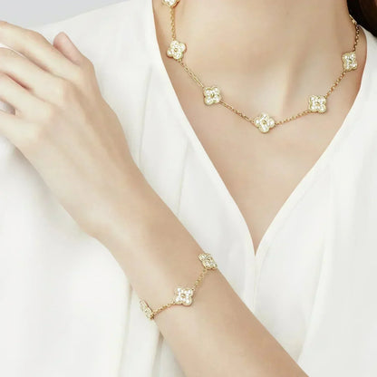 [Mystic-new] CLOVER 5 MOTIF FULL DIAMOND BRACELET COLLECTION