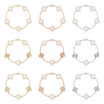 [Mystic]CLOVER WHITE PEARL MOP 5 MOTIF BRACELET COLLECTION