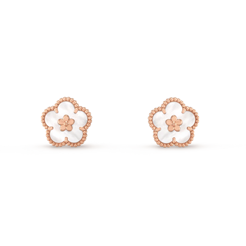 [Mystic]LUCKY PINK GOLD WHITE MOP EARRINGS