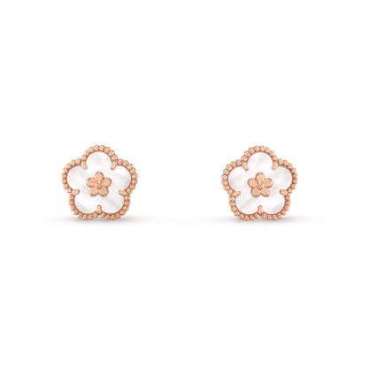 [Mystic]LUCKY PINK GOLD WHITE MOP EARRINGS