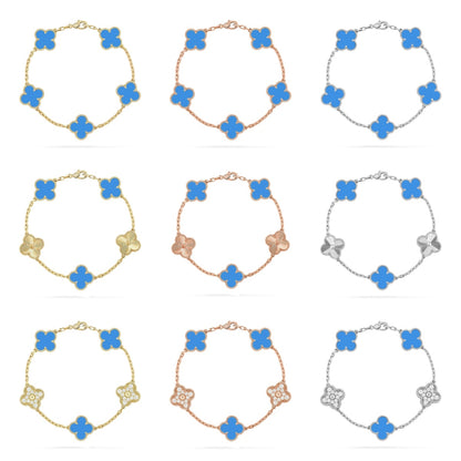 [Mystic] CLOVER 5 MOTIF BLUE AGATE BRACELET COLLECTION