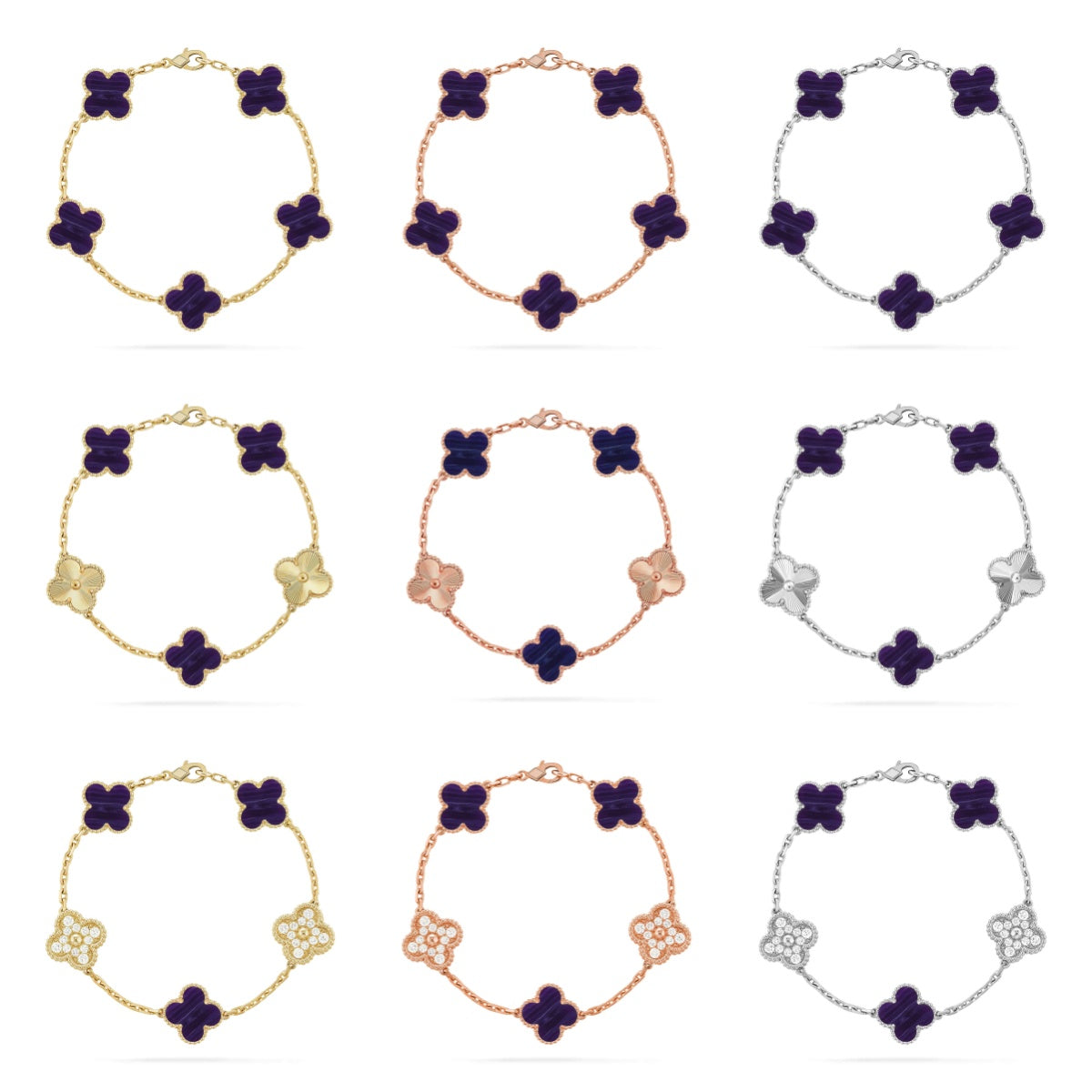 [Mystic]CLOVER 5 MOTIF PURPLE STRIPES BRACELET COLLECTION