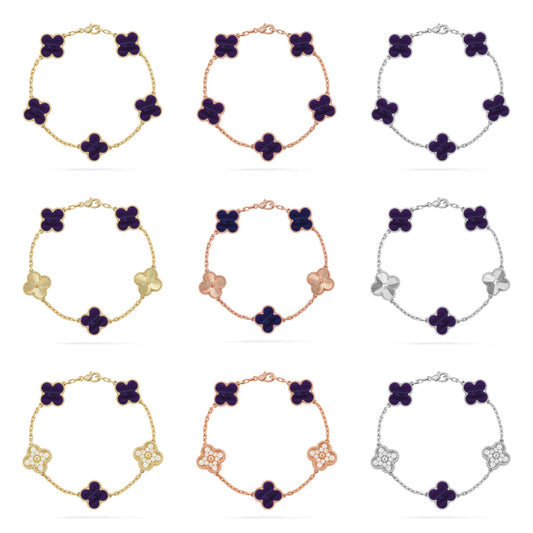 [Mystic]CLOVER 5 MOTIF PURPLE STRIPES BRACELET COLLECTION