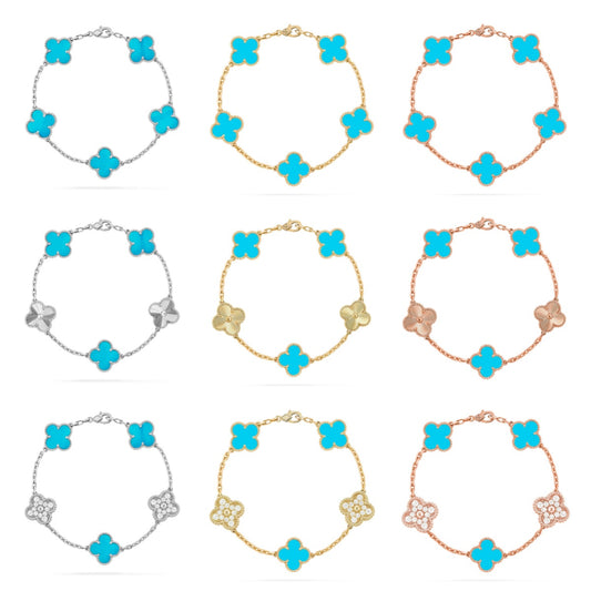 [Mystic] CLOVER 5 MOTIF TURQUOISE BRACELET COLLECTION