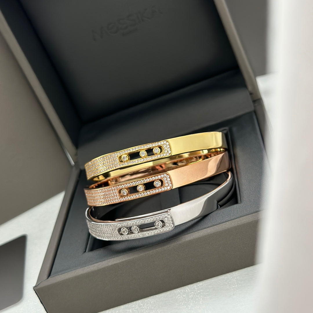 [Mystic JURI]Move Noa Rose Gold Pavé Diamond Bangle Bracelet