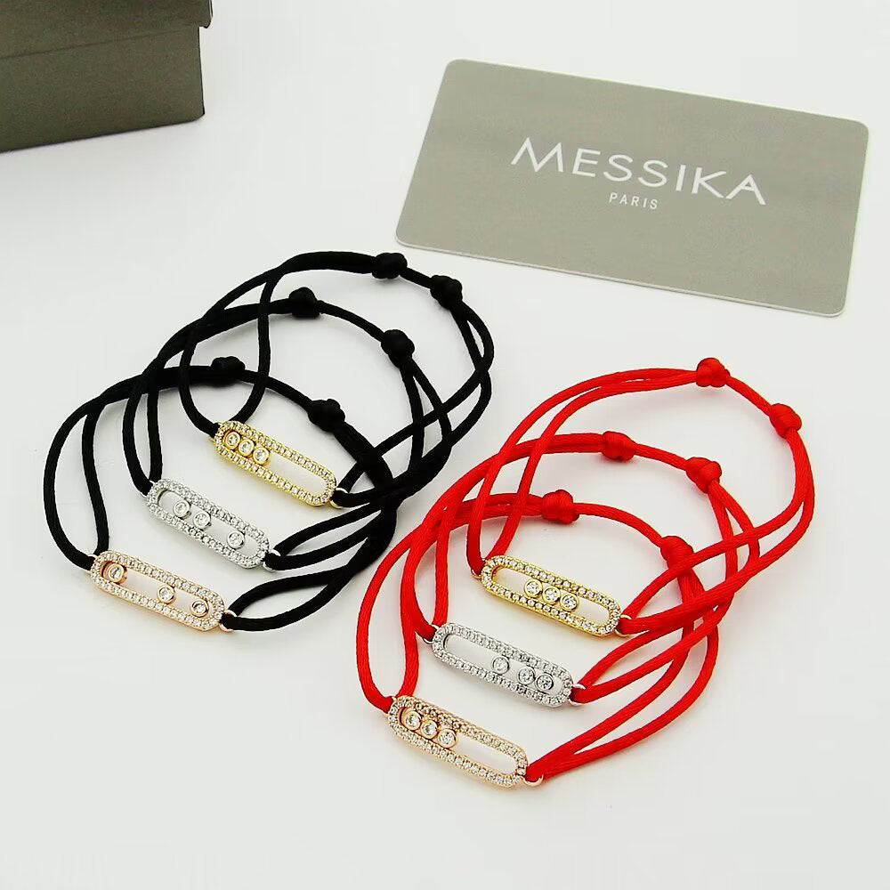 [Mystic JURI]Messika Care(s) pink cord pavé bracelet