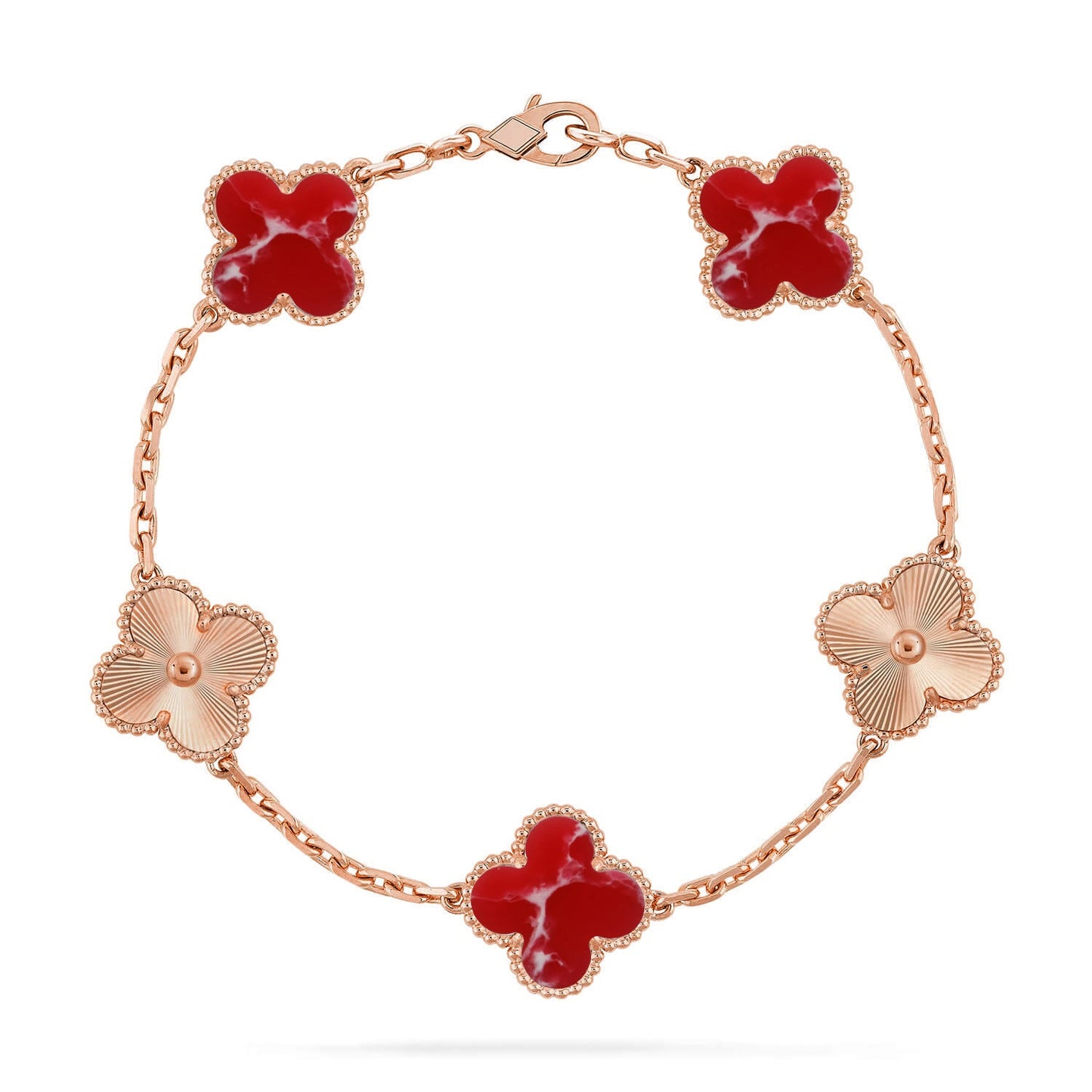 [Mystic-new]CLOVER 5 MOTIF RED PATTERN BRACELET COLLECTION