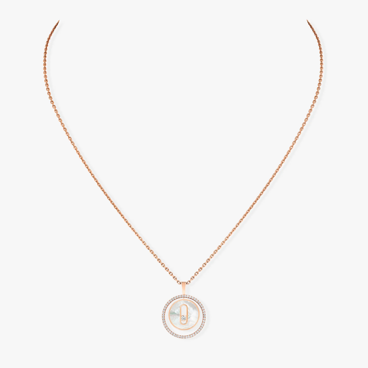 [Mystic JURI]Mystic MOVE 1 DIAMOND WHITE MOTHER OF PEARL PINK GOLD DIAMOND NECKLACE
