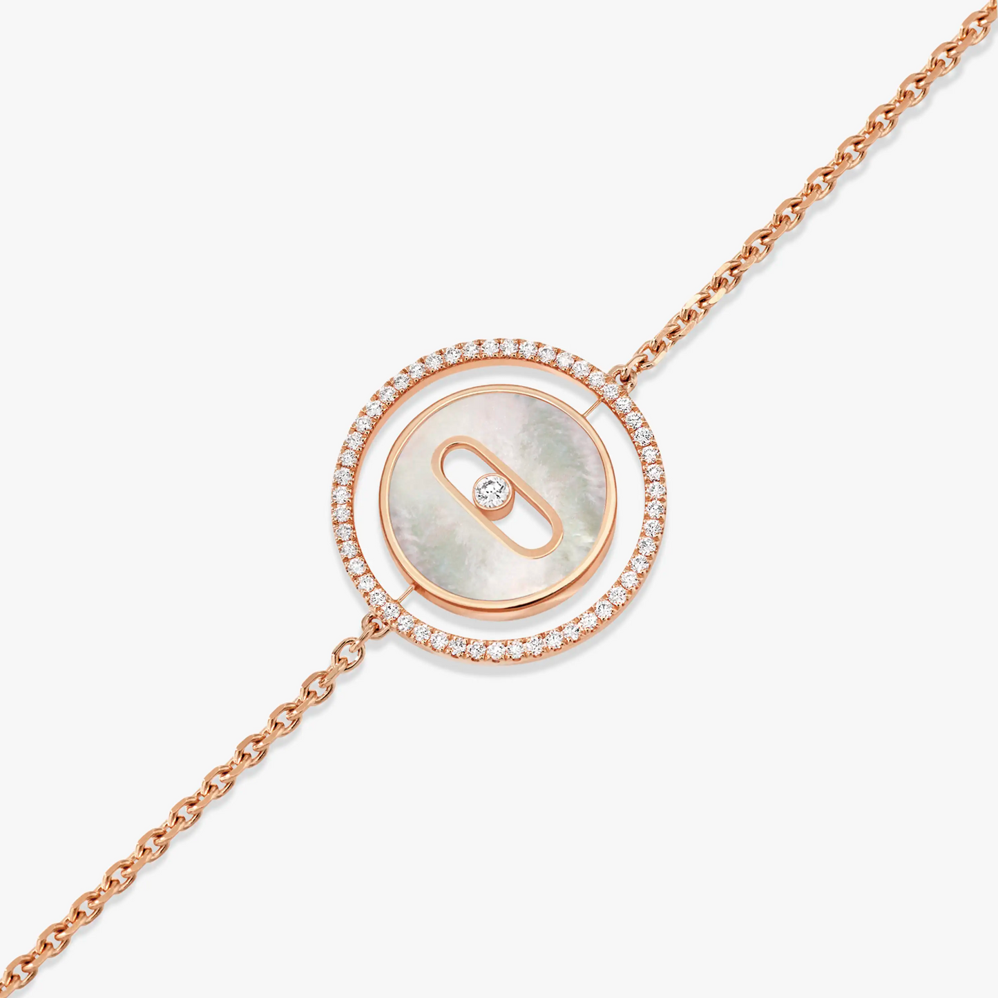 [Mystic JURI]Mystic MOVE WHITE MOTHER OF PEARL PINK GOLD DIAMOND BRACELET