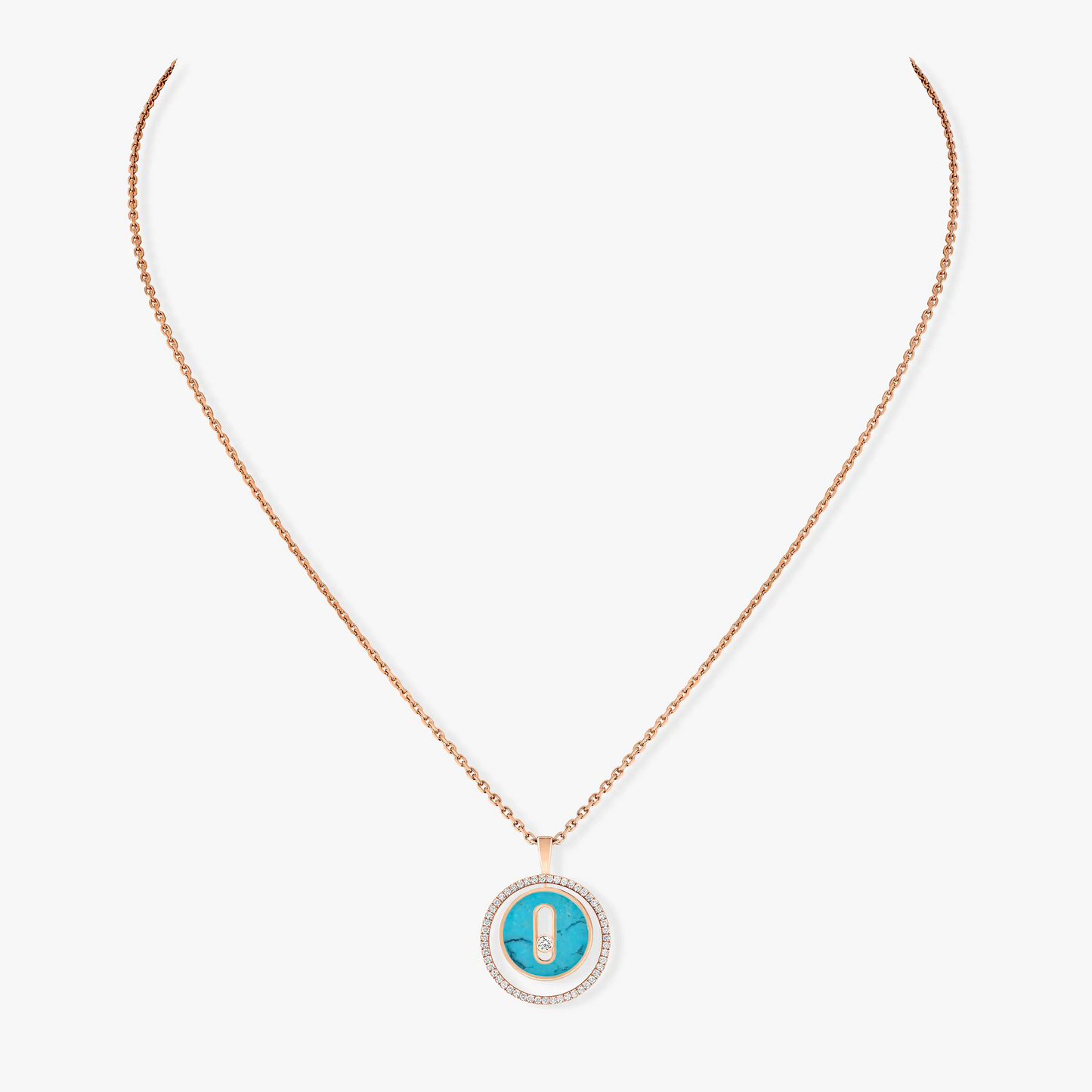 [Mystic JURI]Mystic MOVE 1 DIAMOND TURQUOISE PINK GOLD DIAMOND NECKLACE