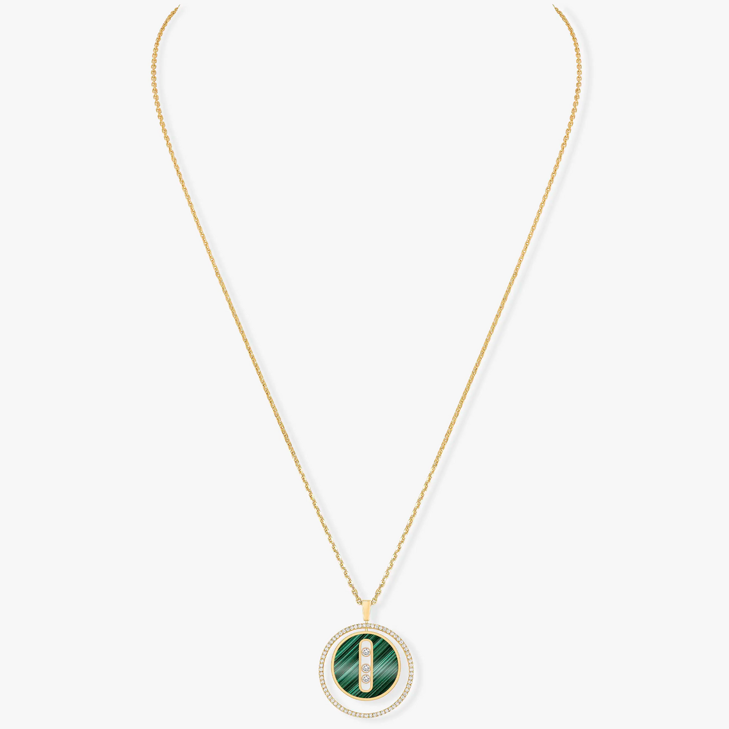 [Mystic JURI]Mystic MOVE 3 DIAMOND MALACHITE GOLD DIAMOND NECKLACE