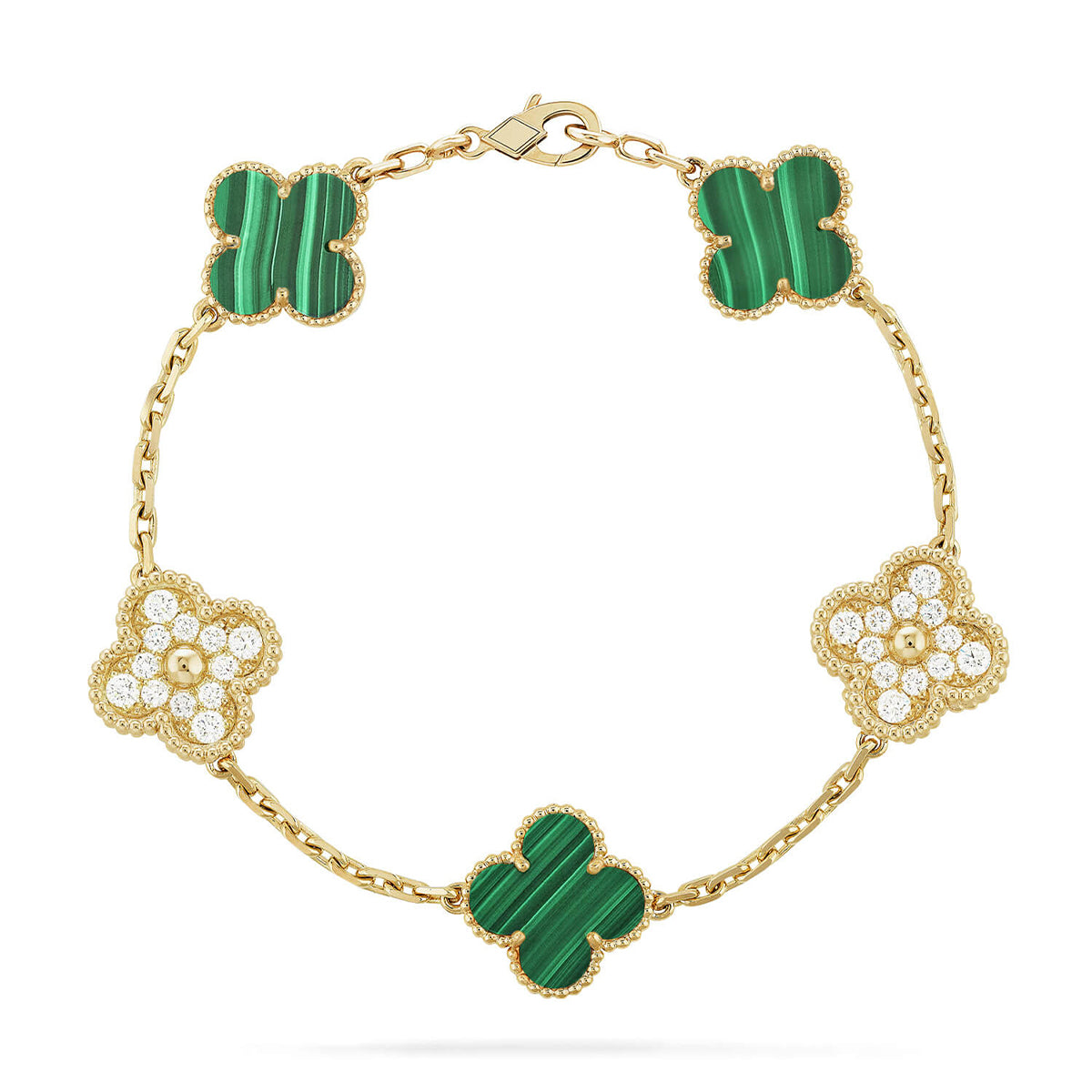 [Mystic-new] CLOVER 5 MOTIF MALACHITE BRACELET COLLECTION