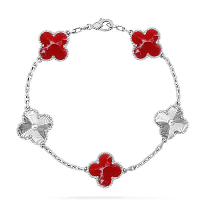 [Mystic-new]CLOVER 5 MOTIF RED PATTERN BRACELET COLLECTION