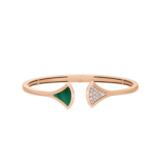 [Mystic]DREAM BRACELET OPEN MALACHITE PINK GOLD