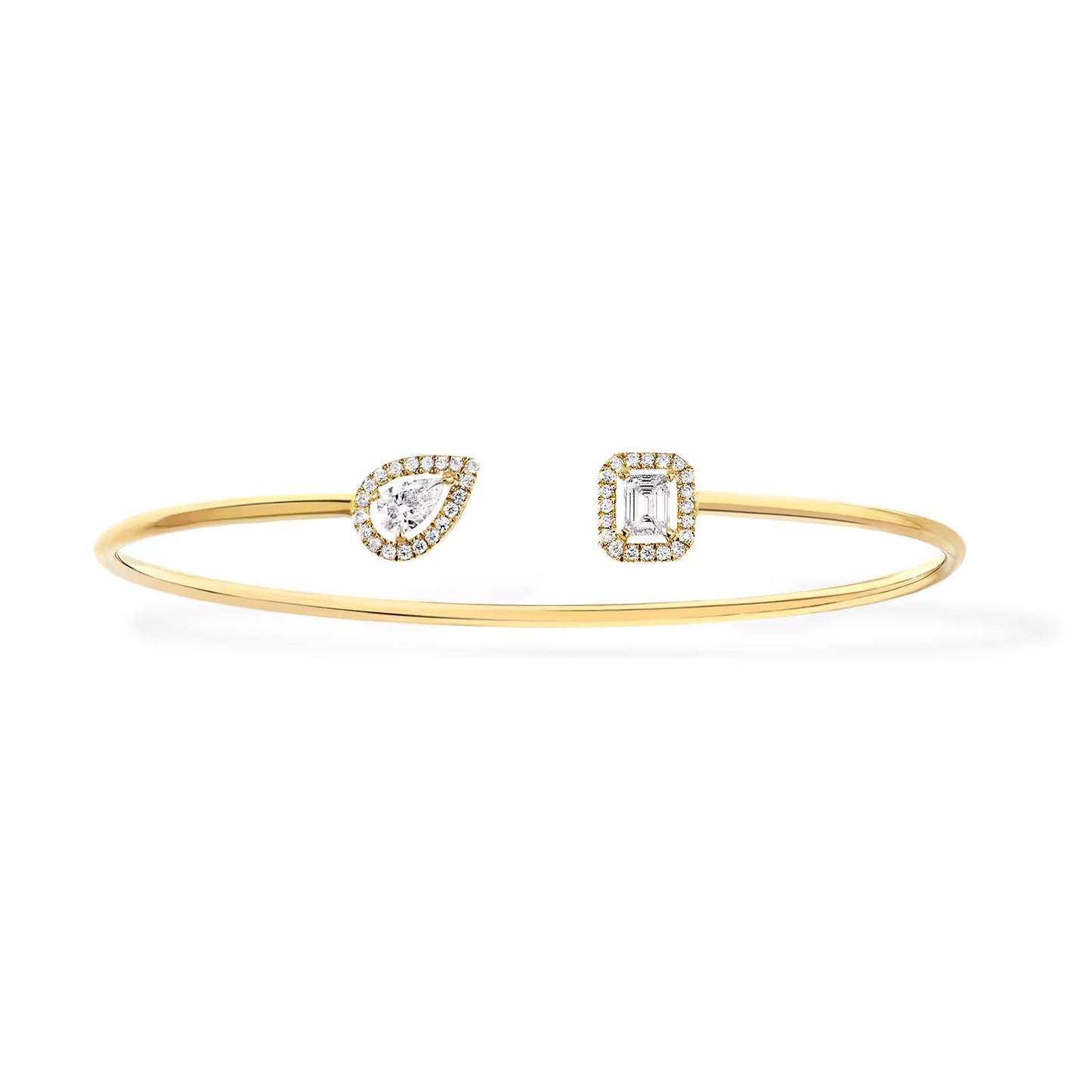 [Mystic JURI]JONC FLEX MY TWIN TOI & MOI SILVER DIAMOND BRACELET