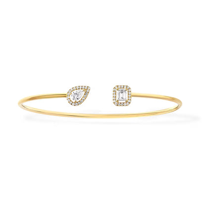 [Mystic JURI]JONC FLEX MY TWIN TOI & MOI SILVER DIAMOND BRACELET