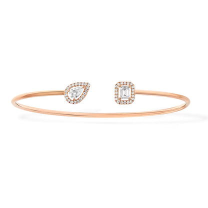 [Mystic JURI]JONC FLEX MY TWIN TOI & MOI SILVER DIAMOND BRACELET