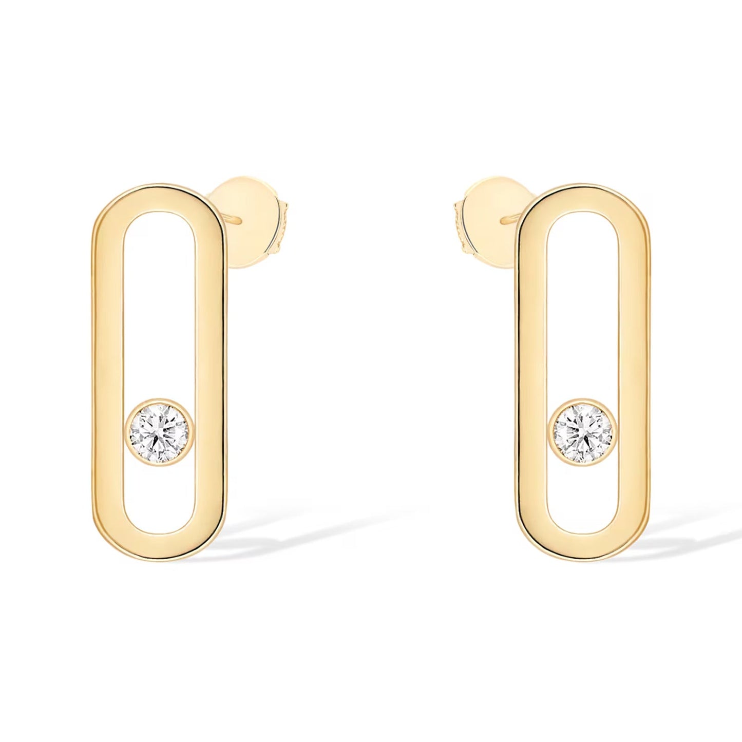 [Mystic JURI]MOVE UNO SMALL 1 DIAMOND EARRINGS