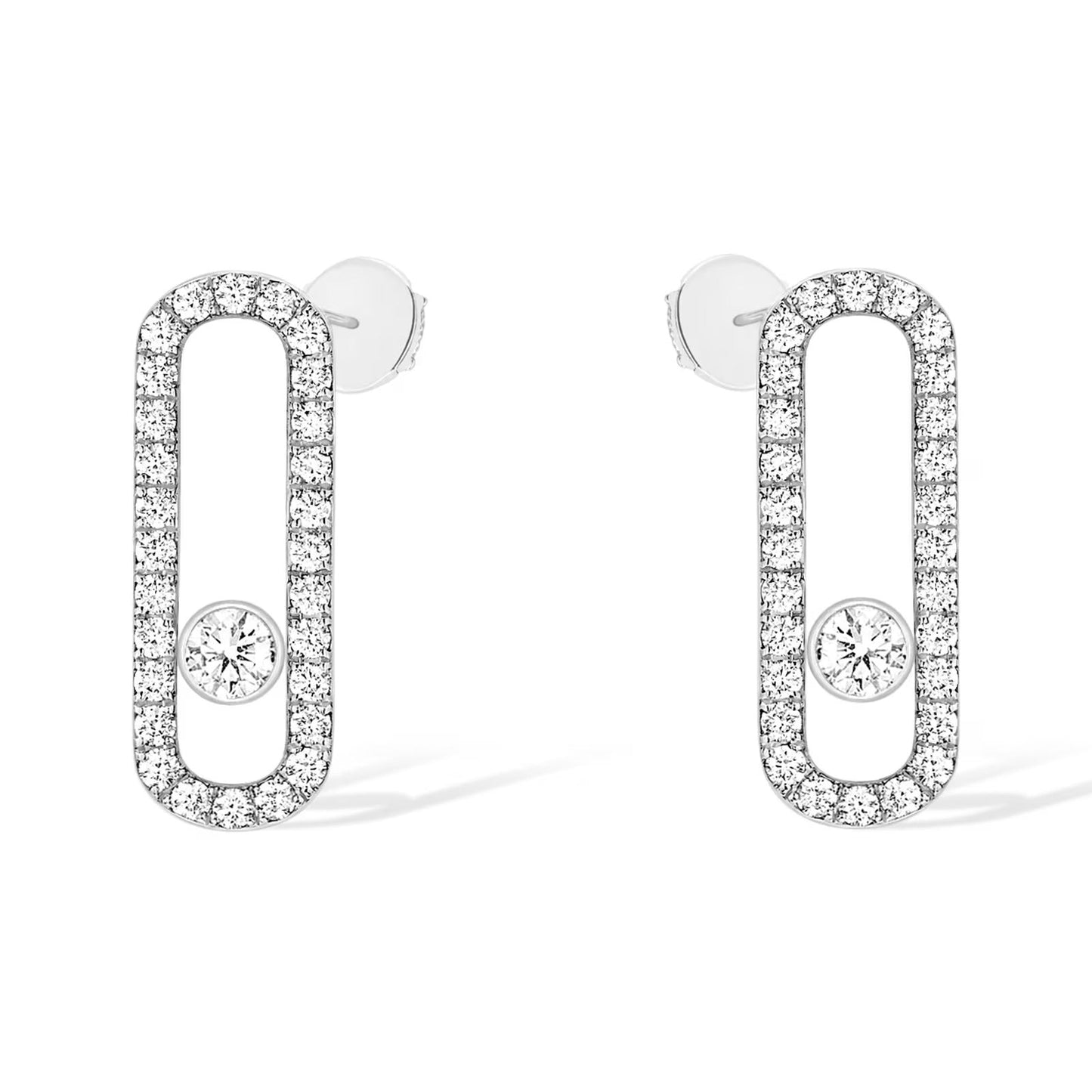 [Mystic JURI]MOVE UNO STUD DIAMOND PAVED EARRINGS