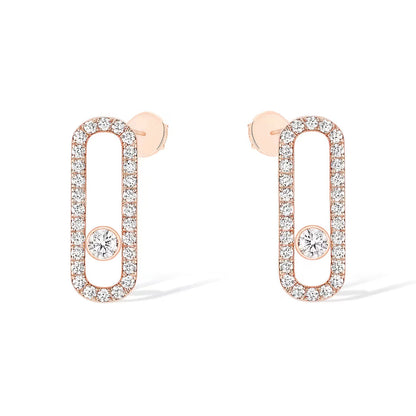 [Mystic JURI]MOVE UNO STUD DIAMOND PAVED EARRINGS