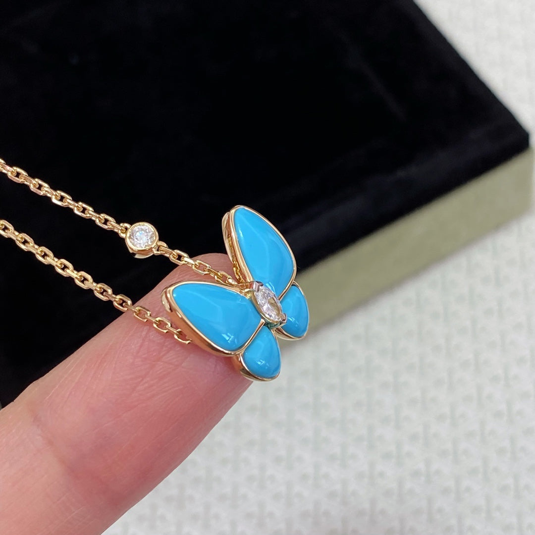 [Mystic]BUTTERFLY TURQUOISE DIAMOND NECKLACE