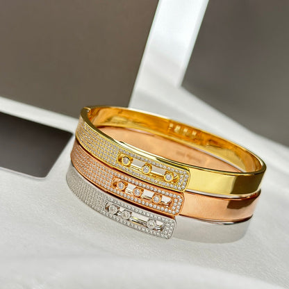 [Mystic JURI]Move Noa Rose Gold Pavé Diamond Bangle Bracelet