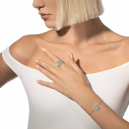 [Mystic JURI]Mystic MOVE TURQUOISE PINK GOLD DIAMOND BRACELET
