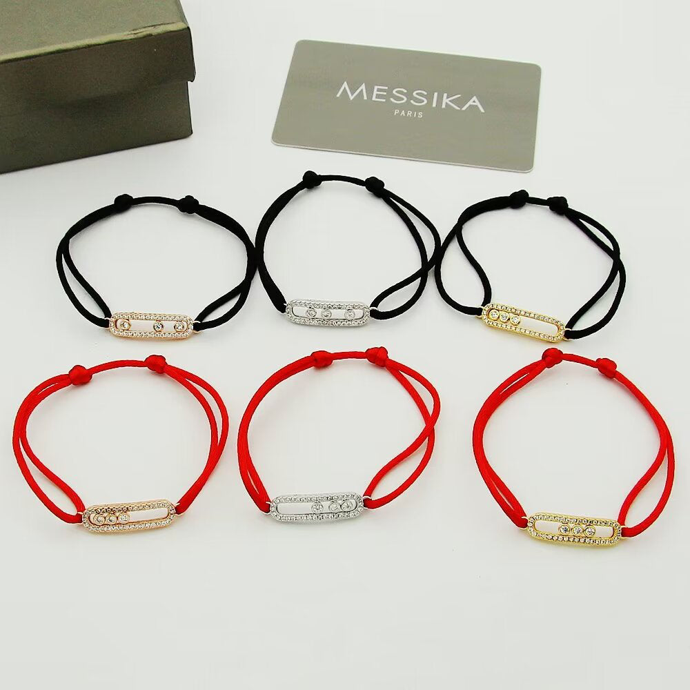 [Mystic JURI]Messika Care(s) pink cord pavé bracelet