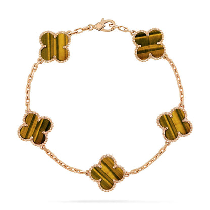 [Mystic-new] CLOVER 5 MOTIFS TIGER EYE BRACELET COLLECTION