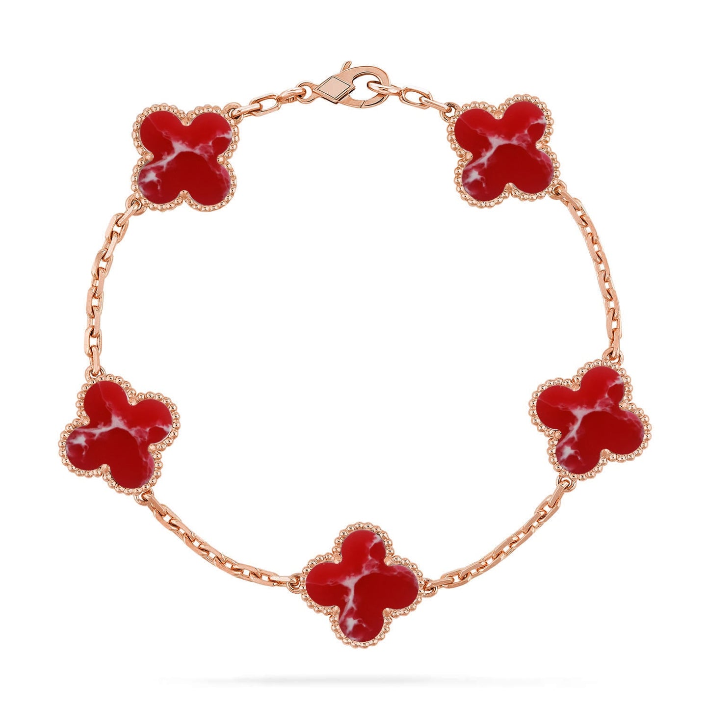 [Mystic-new]CLOVER 5 MOTIF RED PATTERN BRACELET COLLECTION