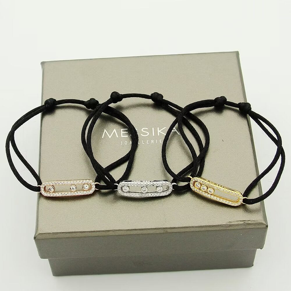 [Mystic JURI]Messika Care(s) pink cord pavé bracelet