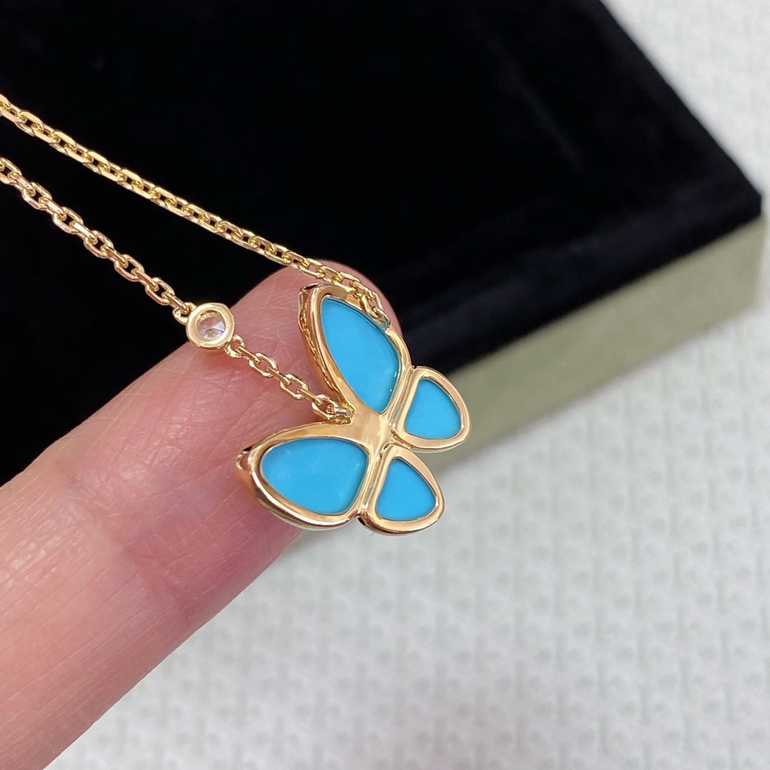 [Mystic]BUTTERFLY TURQUOISE DIAMOND NECKLACE