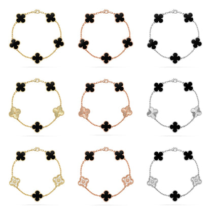 [Mystic] CLOVER 5 MOTIF ONYXS BRACELET COLLECTION