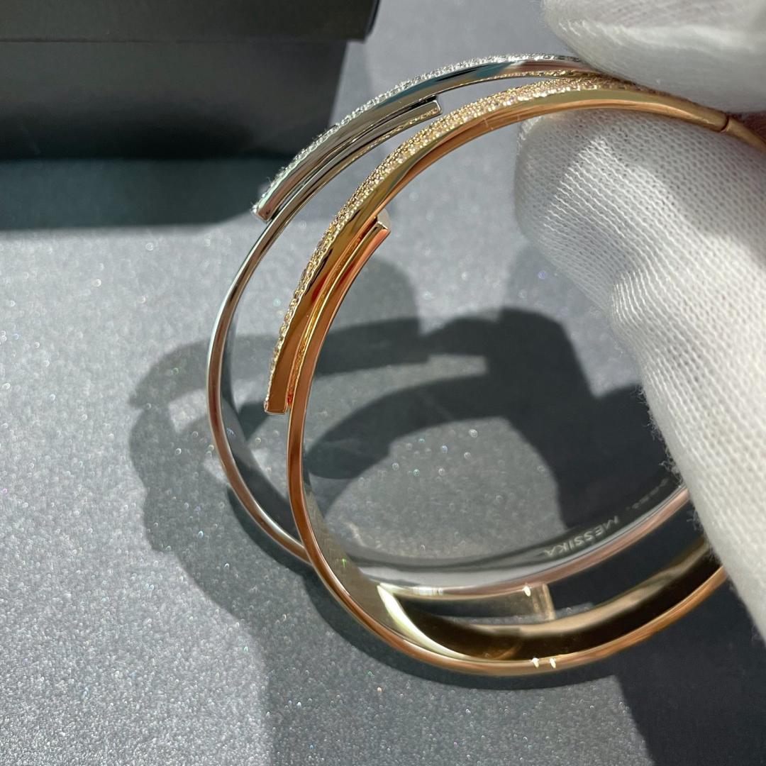 [Mystic JURI]Move Noa Rose Gold Pavé Diamond Bangle Bracelet