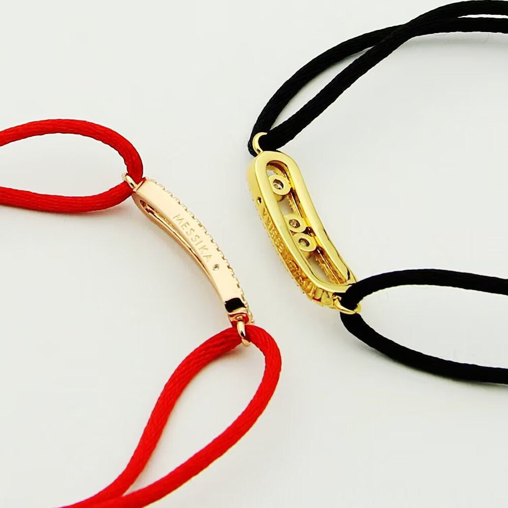 [Mystic JURI]Messika Care(s) pink cord pavé bracelet