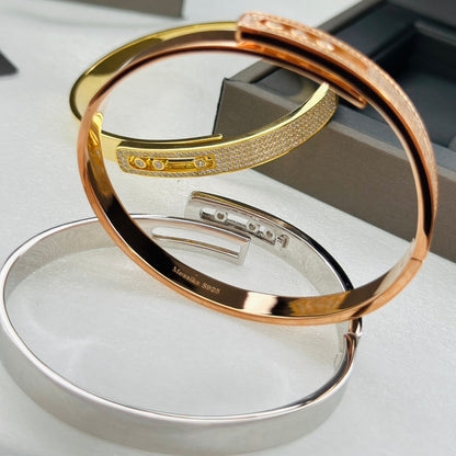 [Mystic JURI]Move Noa Rose Gold Pavé Diamond Bangle Bracelet