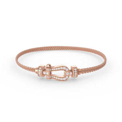 [Mystic]FORCE SMALL HORSESHOE  DIAMOND CHAIN ROPE BRACELET