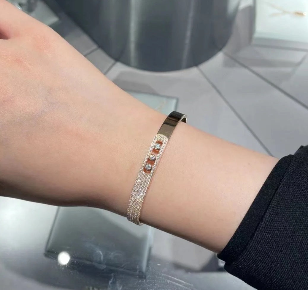 [Mystic JURI]Move Noa Rose Gold Pavé Diamond Bangle Bracelet