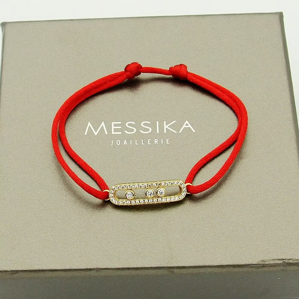 [Mystic JURI]Messika Care(s) pink cord pavé bracelet
