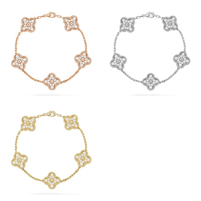[Mystic] CLOVER 5 MOTIF FULL DIAMOND BRACELET COLLECTION