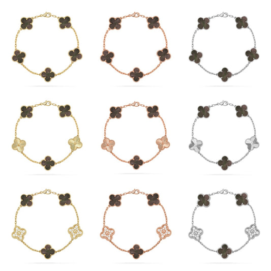 [Mystic] CLOVER 5 MOTIF GRAY MOP BRACELET COLLECTION
