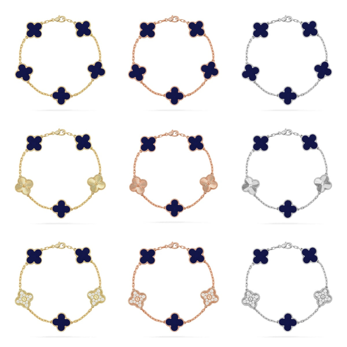[Mystic]CLOVER 5 MOTIF LAPIS LAZULI BRACELET COLLECTION