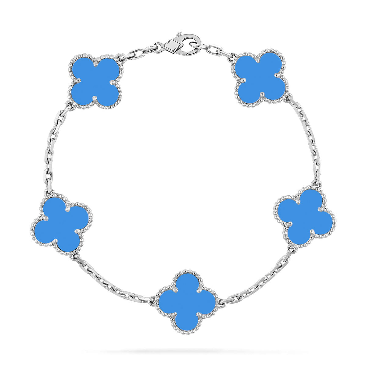 [Mystic-new] CLOVER 5 MOTIF BLUE AGATE BRACELET COLLECTION