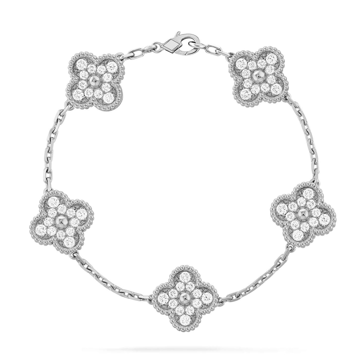 [Mystic-new] CLOVER 5 MOTIF FULL DIAMOND BRACELET COLLECTION